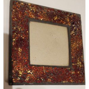 Mosaic copper brown  picture frame with glass